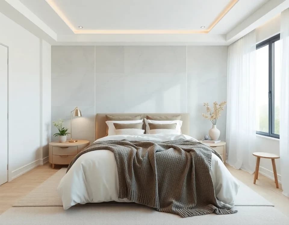 Bedroom makeover created with an AI home decorating app