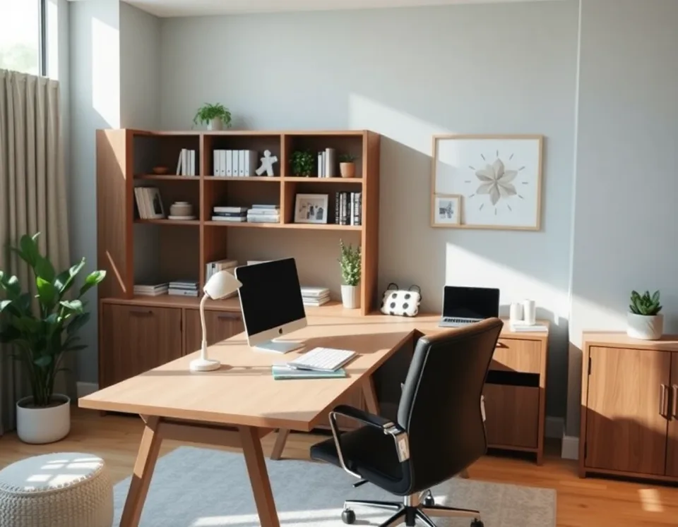 Home office design generated by an AI design app